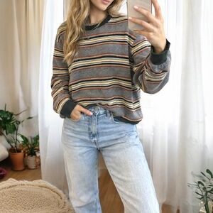 Vintage Old Navy Multicolor Striped Crewneck Wool blend Sweater